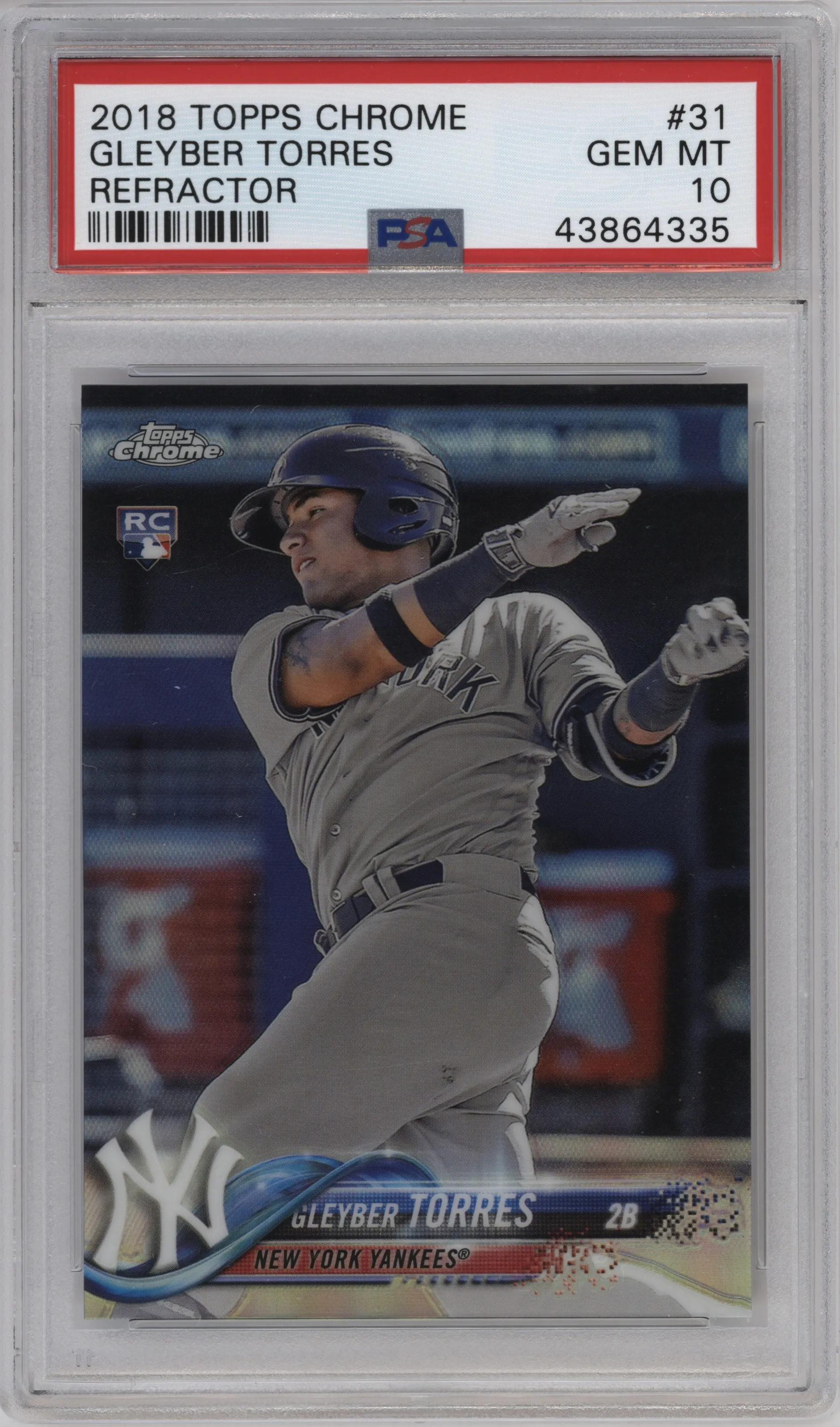 2018 Topps Chrome Gleyber Torres Refractor PSA 10