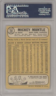 Mickey Mantle  from the 1968 Topps set graded by PSA and given an overall grade of 3.