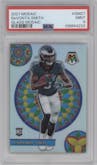 DeVonta Smith from the 2021 Panini Mosaic set graded by PSA and given an overall grade of 9.