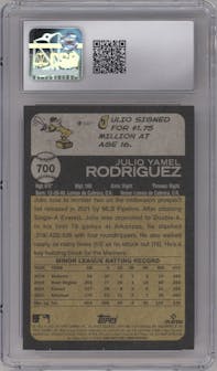 Julio Rodriguez from the 2022 Topps Heritage High Number set graded by CSG and given an overall grade of 9.5.