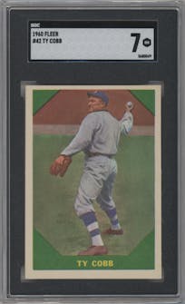 Ty Cobb from the 1960 Fleer set graded by SGC and given an overall grade of 7.
