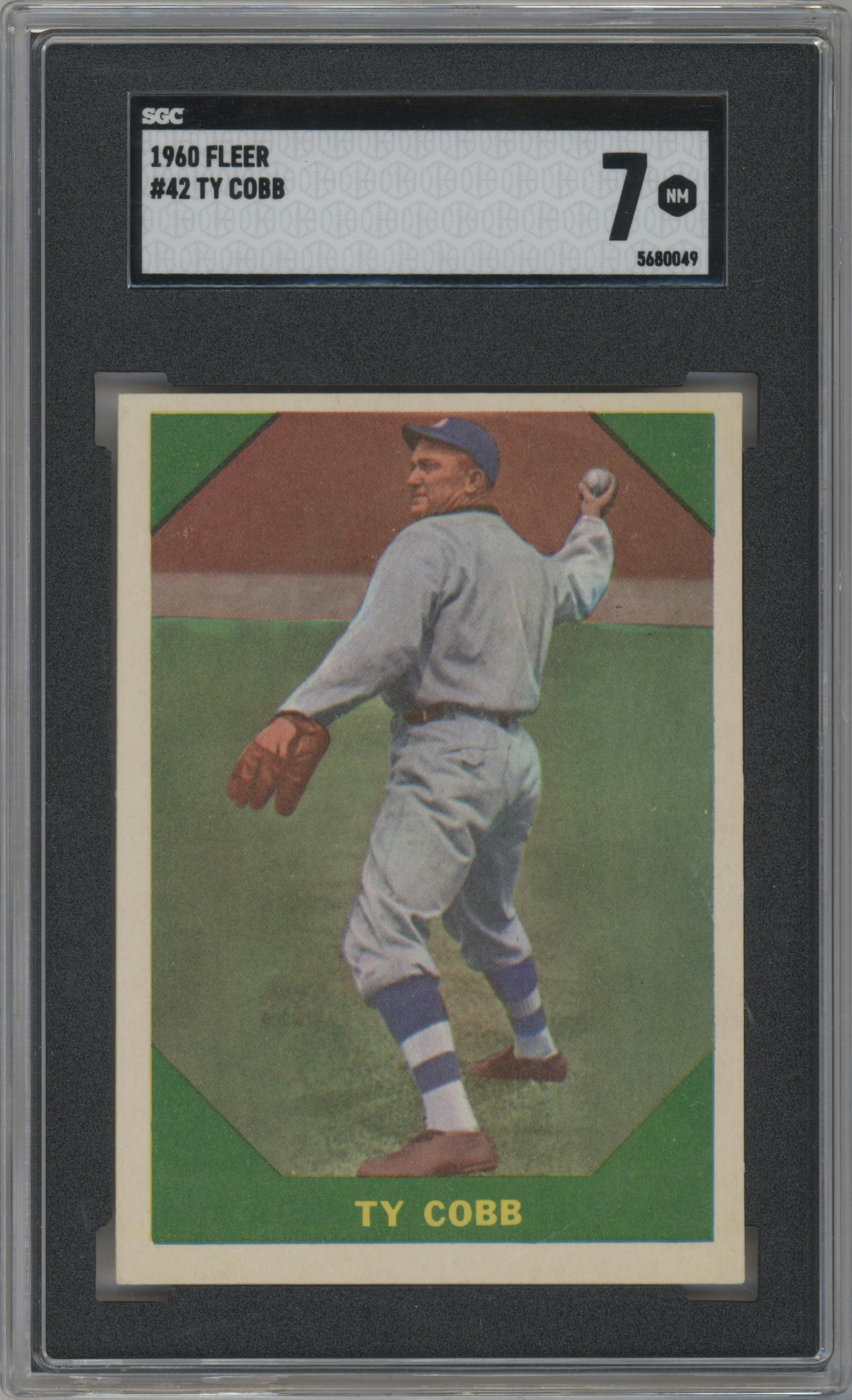 Ty Cobb from the 1960 Fleer set graded by SGC and given an overall grade of 7.