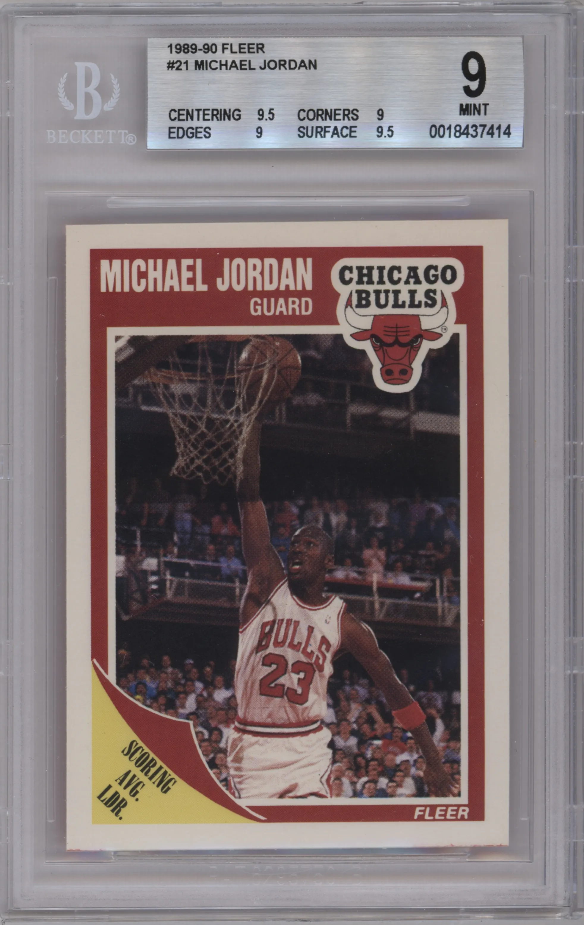 1989 Fleer Michael Jordan #21 BGS 9