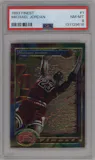 Michael Jordan from the 1993-94 Topps Finest  set graded by PSA and given an overall grade of 8.