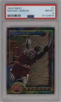 Michael Jordan from the 1993-94 Topps Finest  set graded by PSA and given an overall grade of 8.