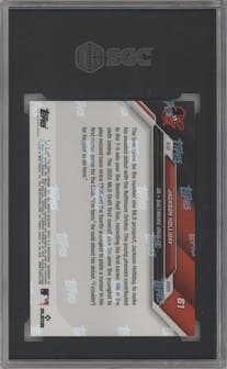 Jackson Holliday from the 2024 Topps Now set graded by SGC and given an overall grade of 10.