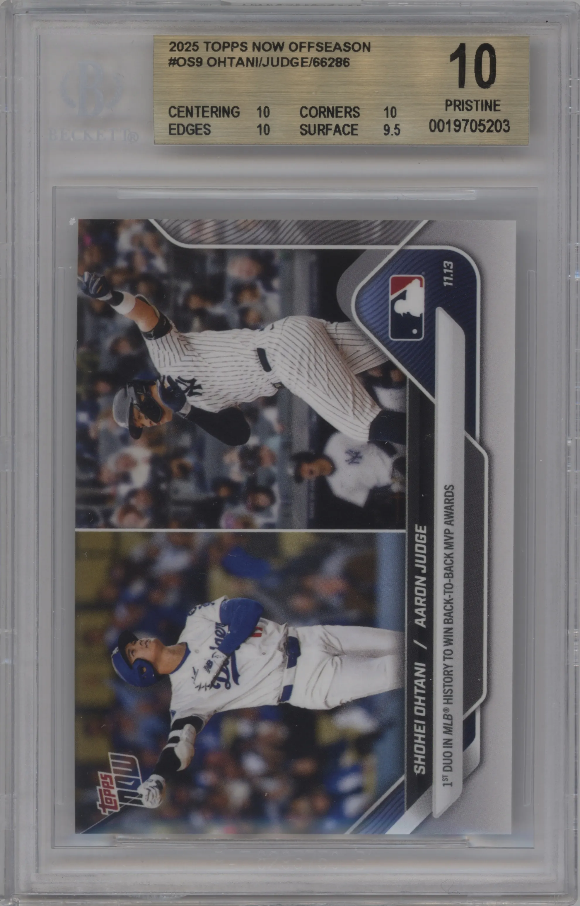 2025 Topps Now Off-Season Shohei Ohtani/Aaron Judge #OS-9 BGS 10