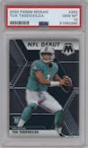 Tua Tagovailoa from the 2020 Panini Mosaic set graded by PSA and given an overall grade of 10.