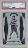 Donovan Mitchell from the 2017-18 Panini Prizm  set featuring a Silver Prizm parallel graded by PSA and given an overall grade of 10.