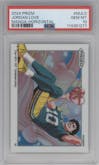 Jordan Love from the 2024 Panini Prizm set graded by PSA and given an overall grade of 10.