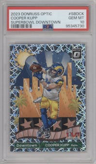 Cooper Kupp from the 2023 Donruss Optic set graded by PSA and given an overall grade of 10.