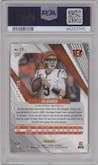Joe Burrow from the 2023 Panini Phoenix set featuring a Purple Seismic parallel graded by PSA and given an overall grade of 10.