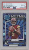 Jayden Daniels from the 2024 Donruss set graded by PSA and given an overall grade of 10.