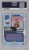 Jayden Daniels from the 2024 Donruss set graded by PSA and given an overall grade of 10.