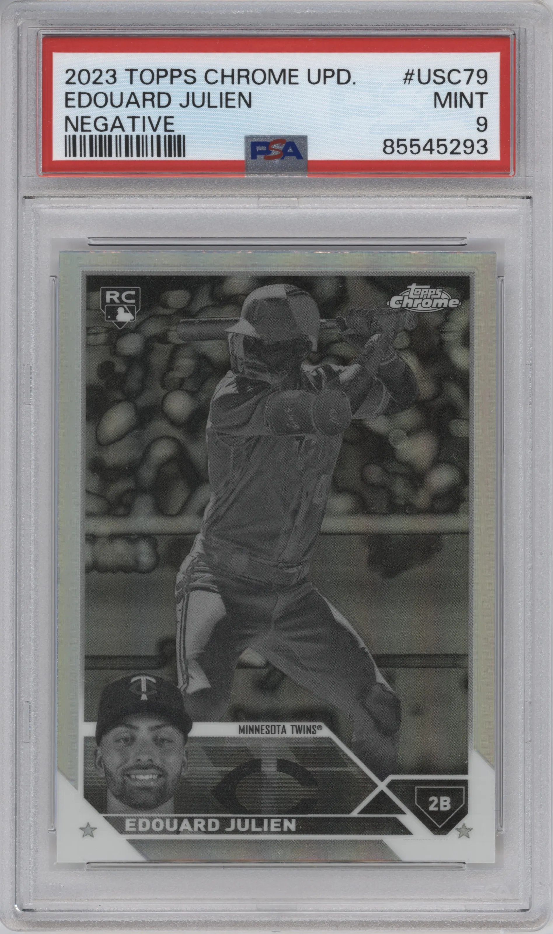 2023 Topps Chrome Update Edouard Julien Negative Refractor PSA 9