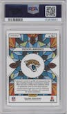 Trevor Lawrence from the 2024 Panini Mosaic set graded by PSA and given an overall grade of 10.