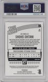 Shohei Ohtani from the 2018 Panini Donruss Optic set graded by PSA and given an overall grade of 9.