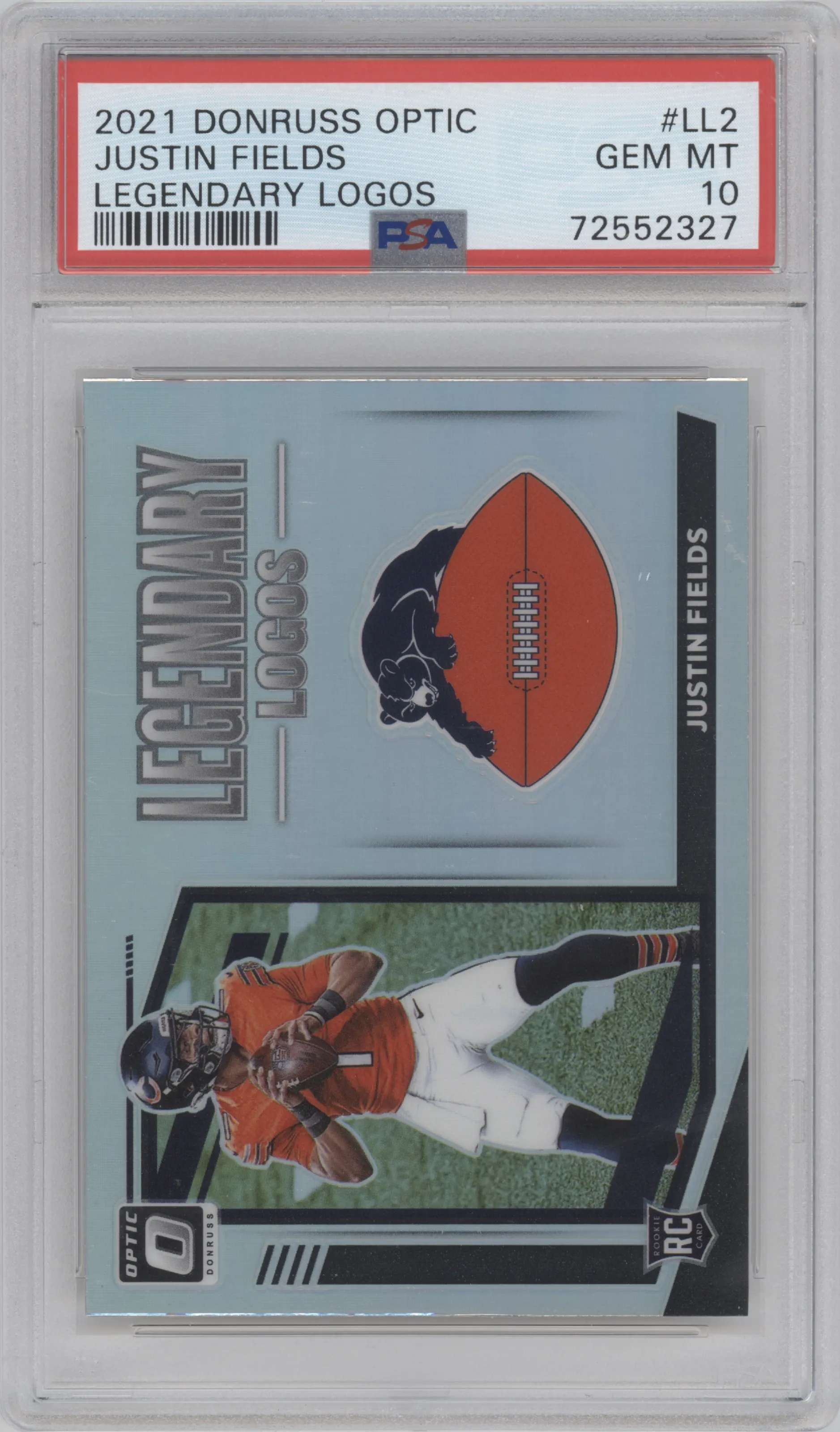 2021 Panini Donruss Optic Legendary Logos Justin Fields PSA 10