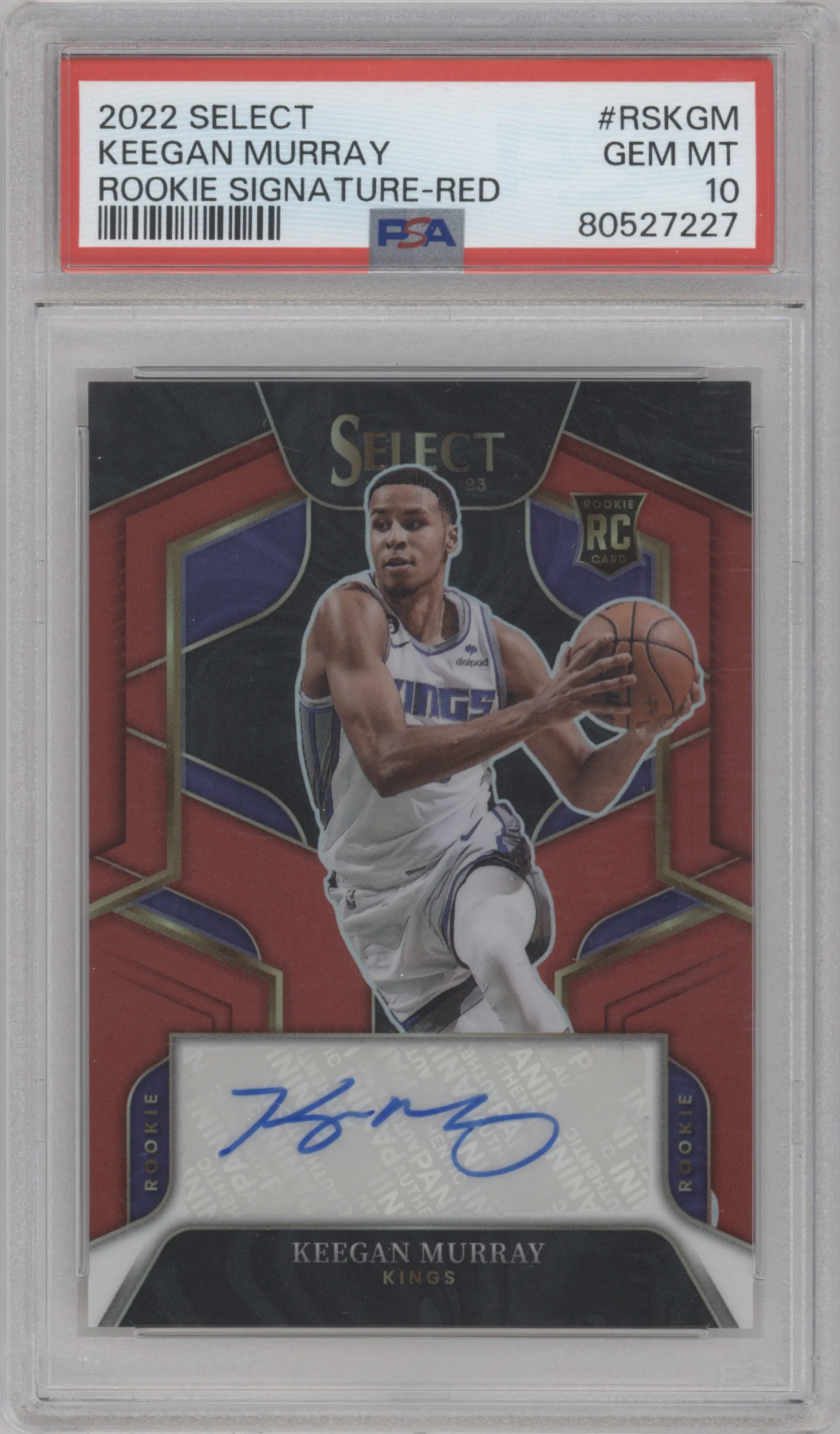 2022 Panini Select Rke.Sig. Keegan Murray Red Prizm PSA 10
