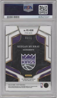 Keegan Murray from the 2022-23 Panini Select set featuring a Red Prizm parallel graded by PSA and given an overall grade of 10.