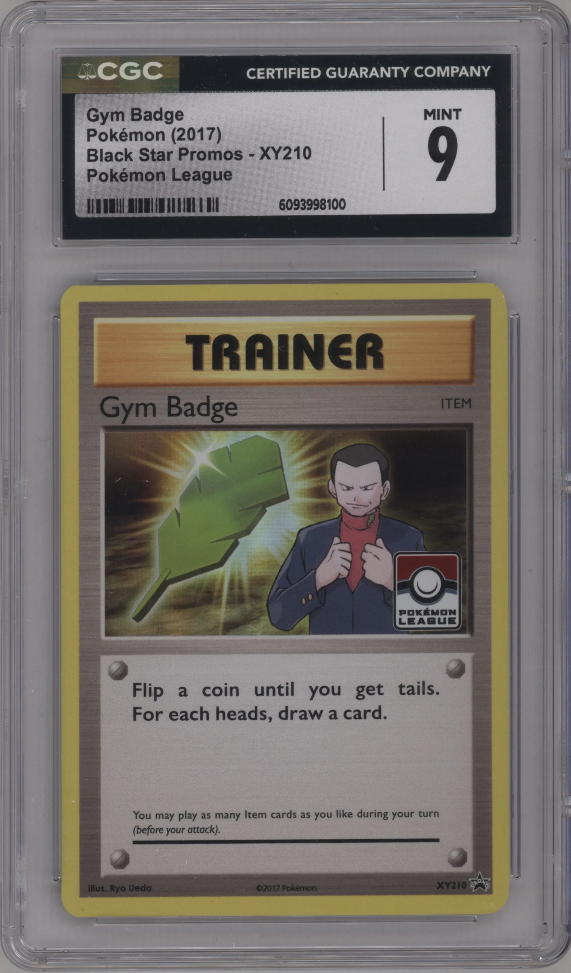 2017 Pokemon XY Gym Badge Pokemon League CGC 9