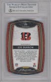 Joe Burrow from the 2020 Panini Select set featuring a Die-Cut Purple parallel graded by Beckett and given an overall grade of 8.5.