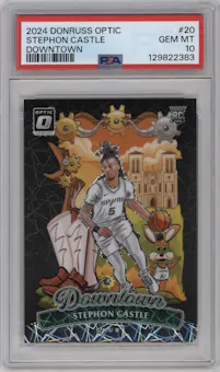 Stephon Castle from the 2024-25 Donruss Optic set graded by PSA and given an overall grade of 10.