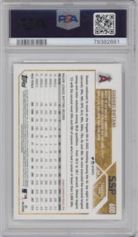 Shohei Ohtani from the 2023 Topps Series 2 set graded by PSA and given an overall grade of 10.