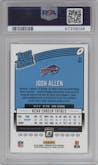 Josh Allen from the 2018 Panini Donruss Optic set graded by PSA and given an overall grade of 10.
