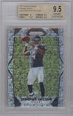 Deshaun Watson from the 2017 Panini Prizm set featuring a Disco parallel graded by Beckett and given an overall grade of 9.5.