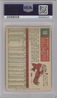 Mickey Mantle from the 1959 Topps set graded by PSA and given an overall grade of 4.