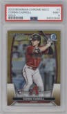 Corbin Carroll  from the 2023 Topps The National VIP set featuring a Gold Refractor parallel graded by PSA and given an overall grade of 9.
