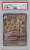 Hydrapple ex from the 2024 Pokemon SV set graded by PSA and given an overall grade of 10.
