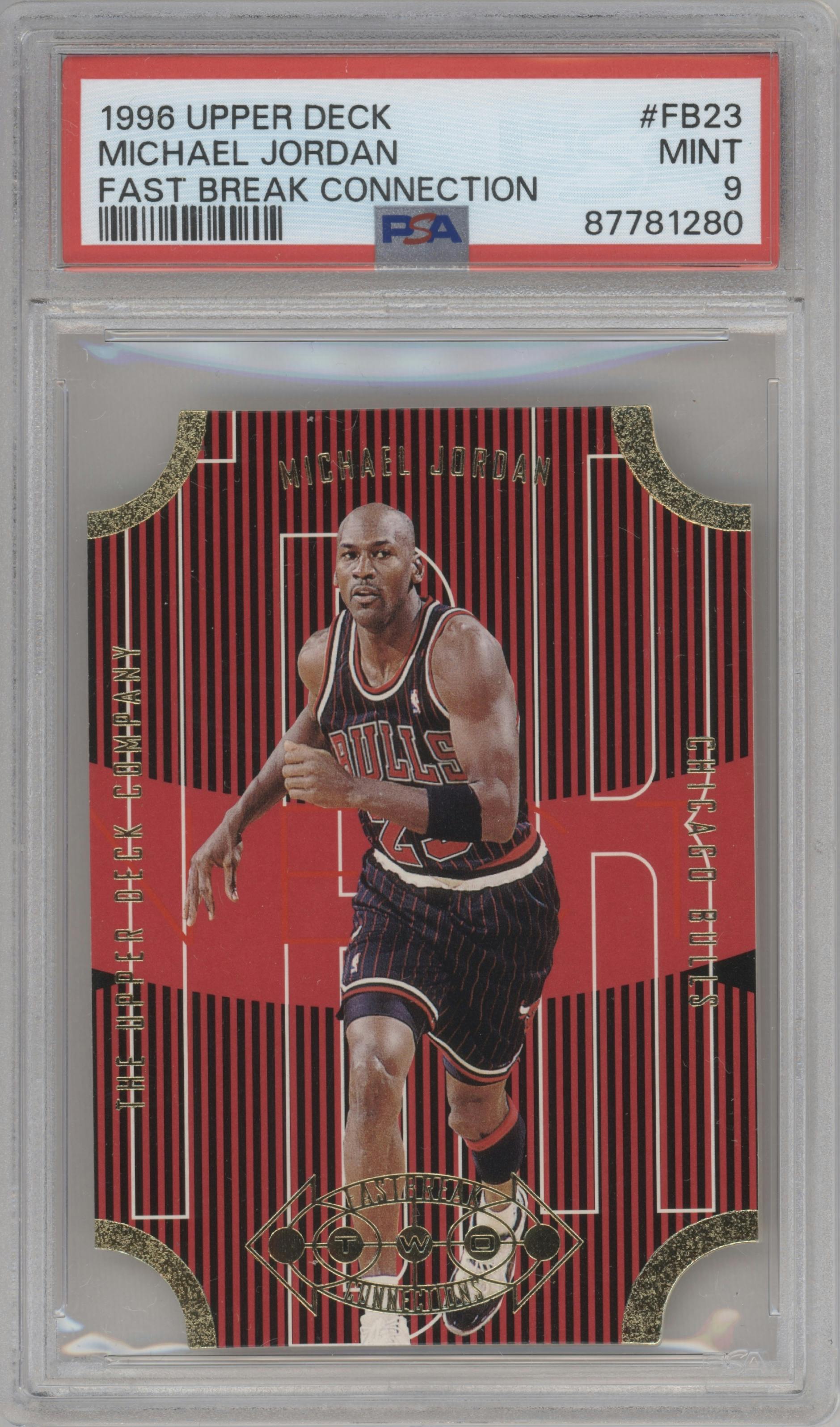 Michael Jordan from the 1996-97 Upper Deck set graded by PSA and given an overall grade of 9.