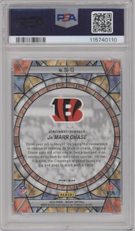 Ja'Marr Chase from the 2023 Panini Mosaic set graded by PSA and given an overall grade of 10.