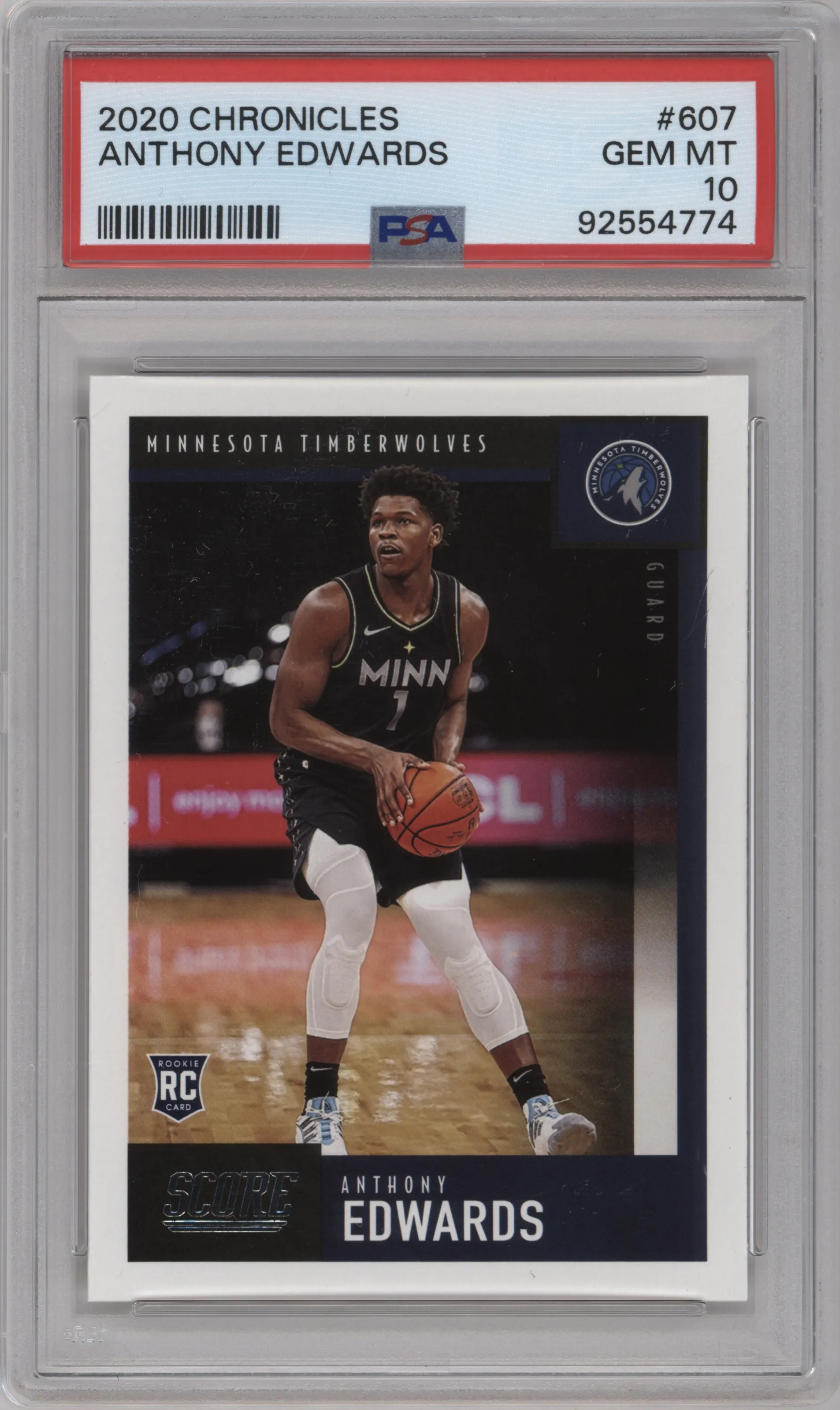 2020 Panini Chronicles Score Anthony Edwards #607 PSA 10