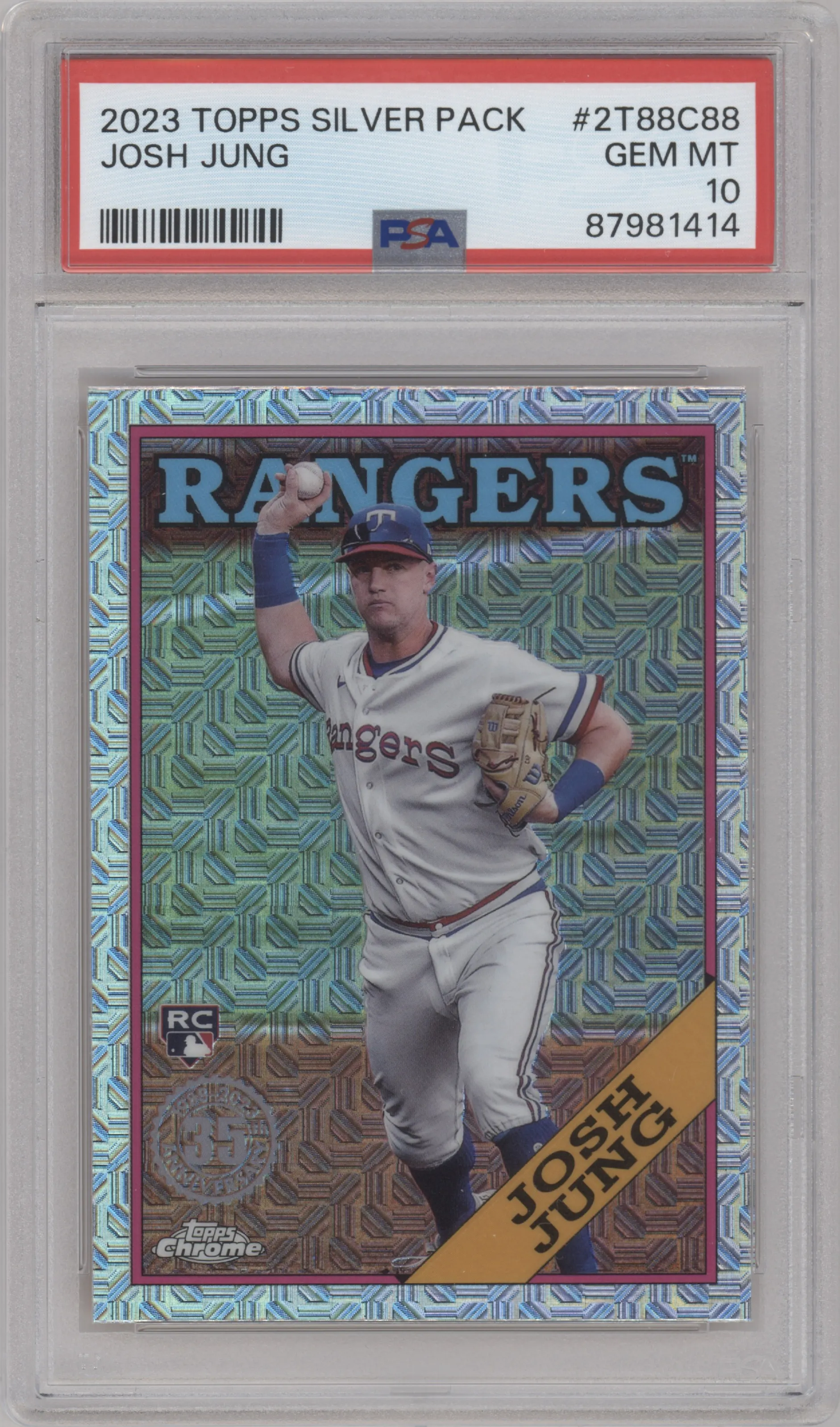 2023 Topps Silver Pack 1988 Topps Josh Jung PSA 10