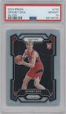 Gradey Dick from the 2023-24 Panini Prizm set featuring a Silver Prizm  parallel graded by PSA and given an overall grade of 10.