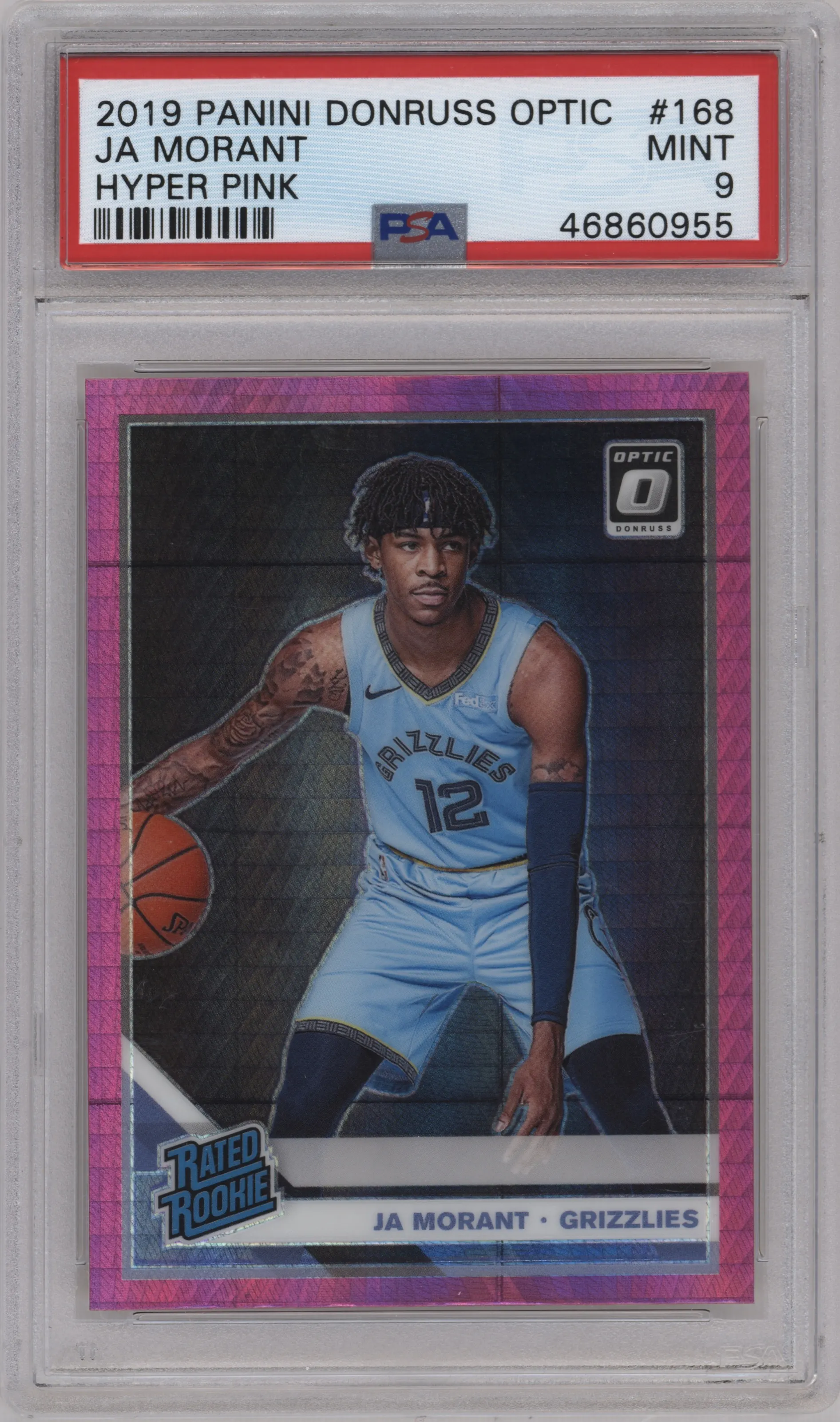 2019 Panini Donruss Optic Rated Rookie Ja Morant Hyper Pink PSA 9