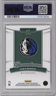 Luka Doncic from the 2024-25 Donruss Optic set graded by PSA and given an overall grade of 9.