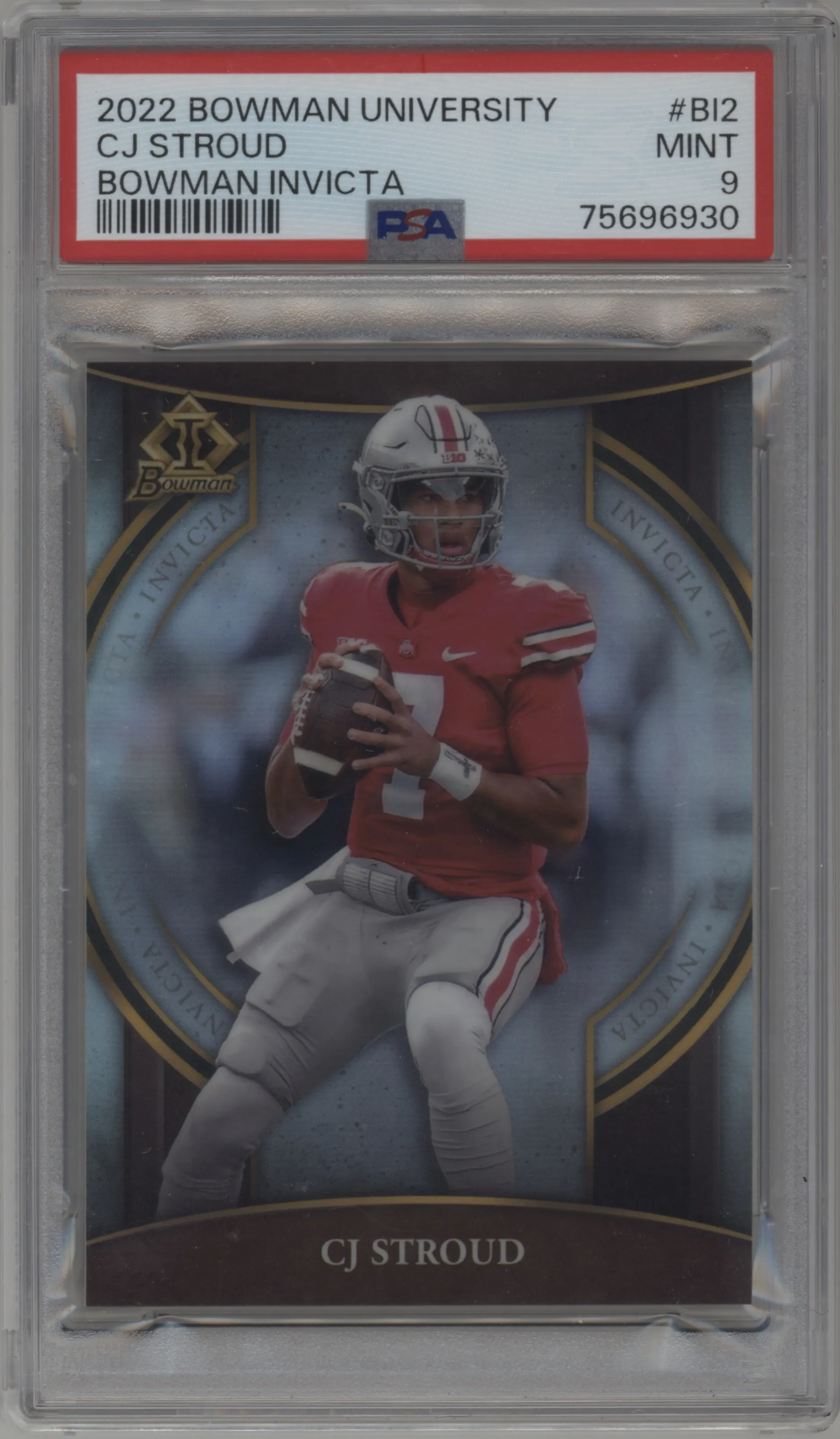 2022 Bowman University Chrome Bowman Invicta CJ Stroud PSA 9