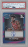 OG Anunoby from the 2017-18 Panini Donruss Optic set featuring a Pink parallel graded by PSA and given an overall grade of 10.