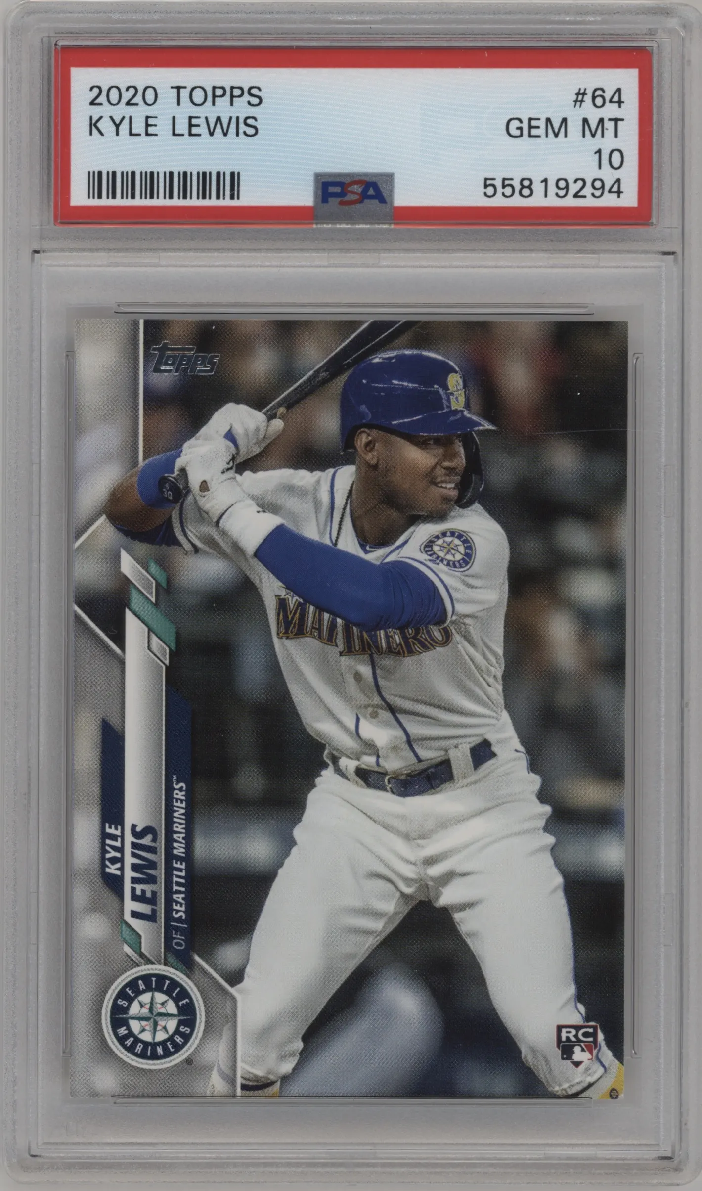 2020 Topps Series 1 Kyle Lewis #64 PSA 10