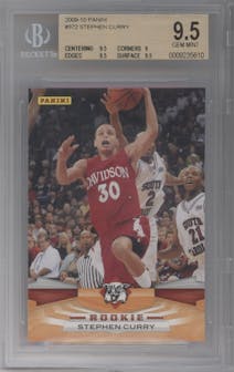 Stephen Curry from the 2009-10 Panini  set graded by Beckett and given an overall grade of 9.5.