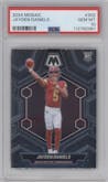 Jayden Daniels from the 2024 Panini Mosaic set graded by PSA and given an overall grade of 10.