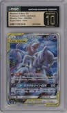 Mewtwo & Mew GX from the 2019 Pokemon S&M JPN  set graded by CSG and given an overall grade of 10.