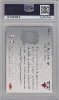 Michael Jordan from the 2007-08 Fleer Ultra set graded by PSA and given an overall grade of 9.