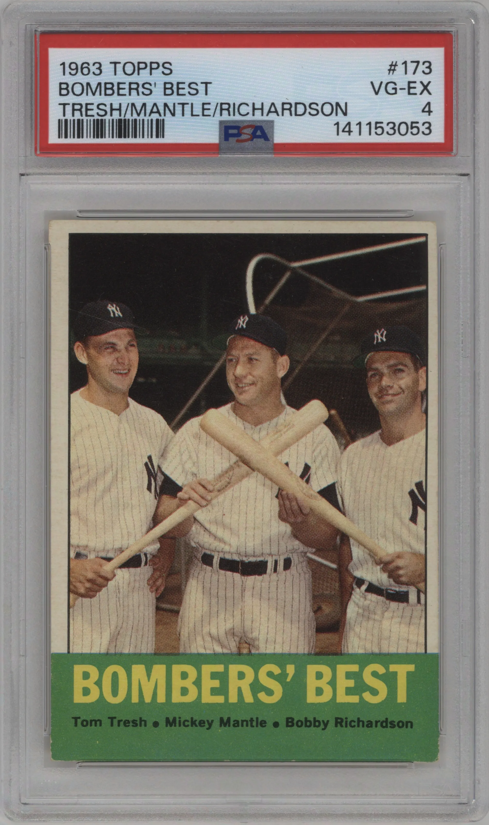 1963 Topps Tom Tresh/Mickey Mantle/Bobby Richardson/ #173 PSA 4