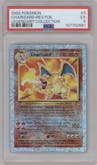 Charizard from the 2002 Pokemon  set graded by PSA and given an overall grade of 5.