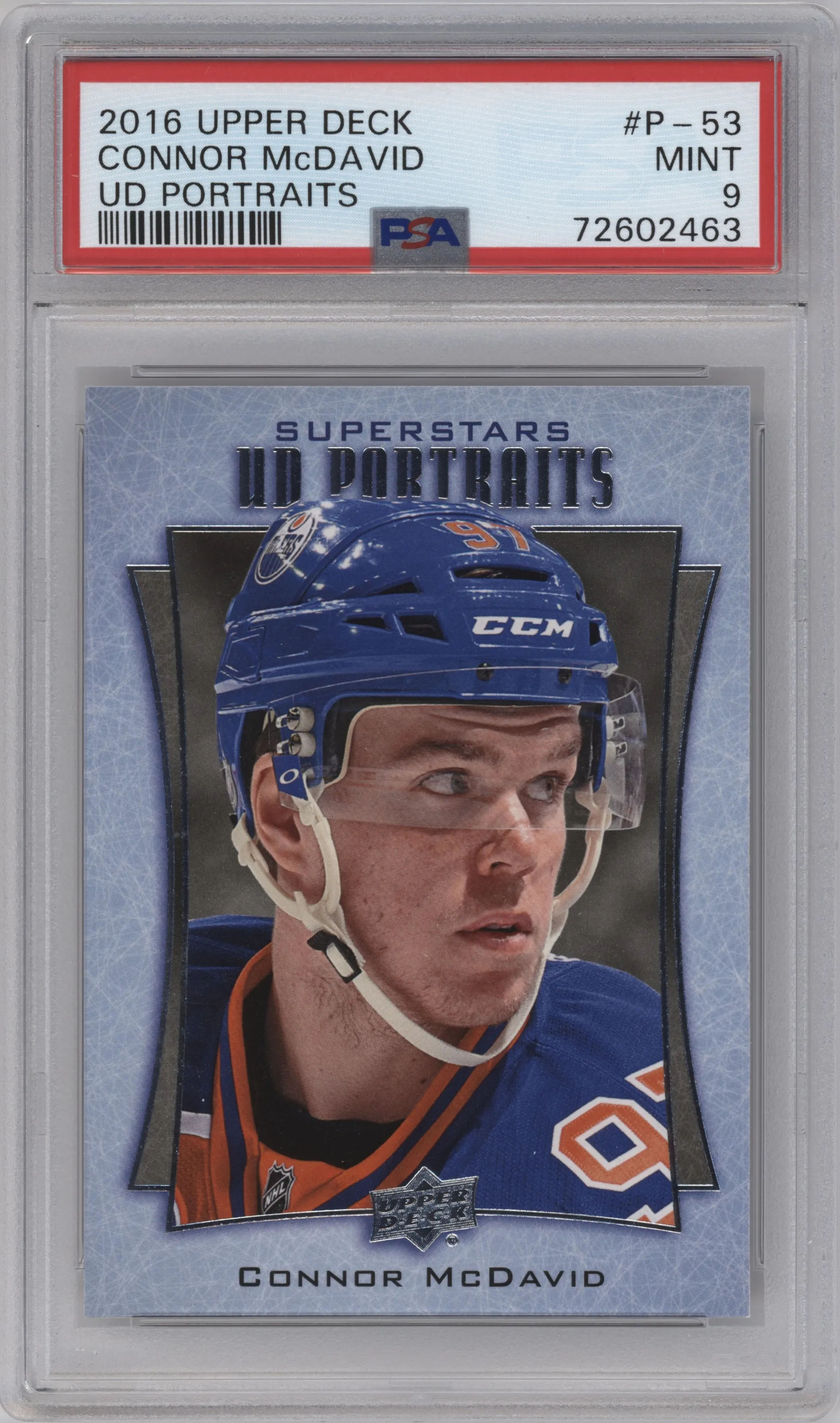 2016 Upper Deck UD Portraits Connor McDavid #P-53 PSA 9